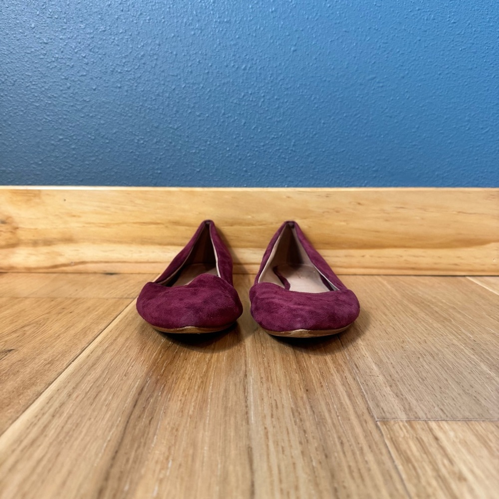 Madewell Mira Burgundy Pointed Toe Flats Size 8.5 - Picture 3 of 8